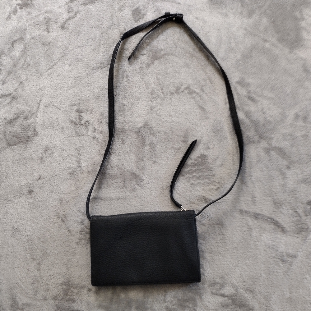 AllSaints Fetch Chain Black Crossbody Wallet Bag